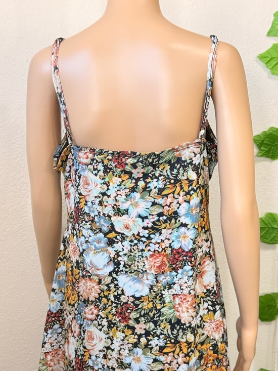 Floral Spaghetti-Strap Summer Dress - Black Multi - Picture 10 of 11